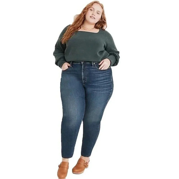 Madewell Curvy High-Rise Skinny Jeans 26W Plus Size Med-dark Wash Stretch - Picture 1 of 9